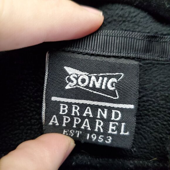 Sonic Jacket Womens Medium Black Bonded Fleece Full Zip Logo Stretch - Picture 3 of 10